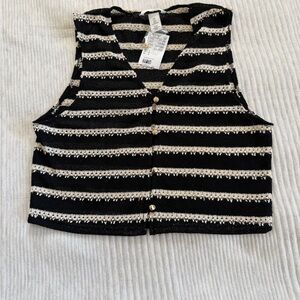 H&M Black and White Striped Top